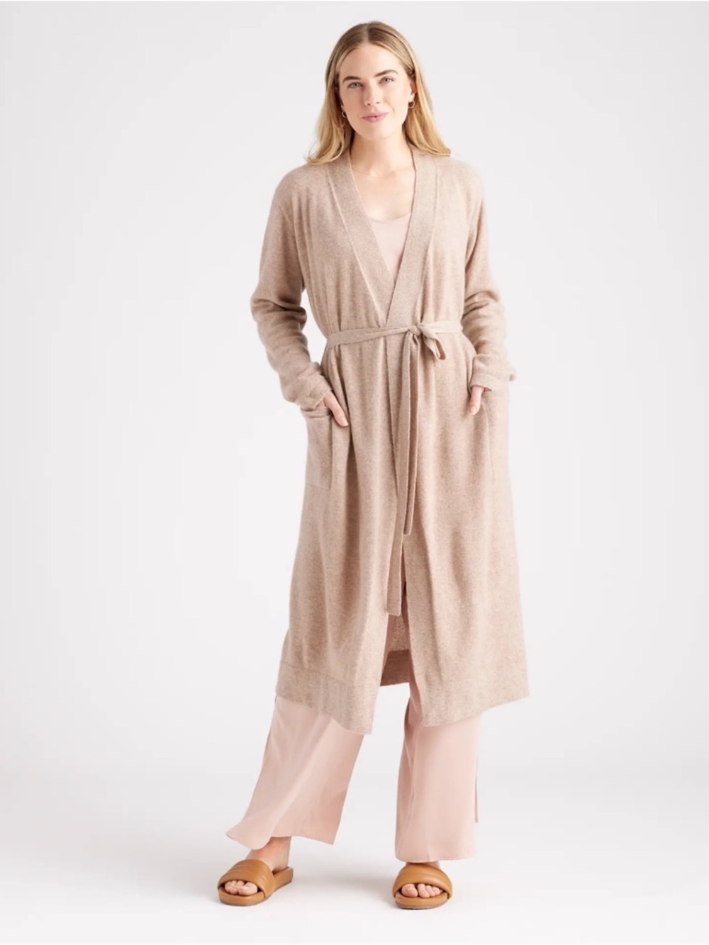 NWOT Quince Mongolian Cashmere Oatmeal Robe